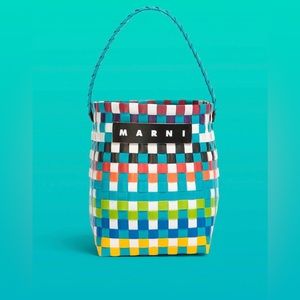 MARNI MARKET POD BASKET BAG IN MULTICOLOR WOVEN MATERIAL